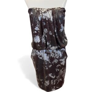 Daytrip Y2K Strapless Sparkle Ruched Bodice Mini Dress Medium M with Pockets